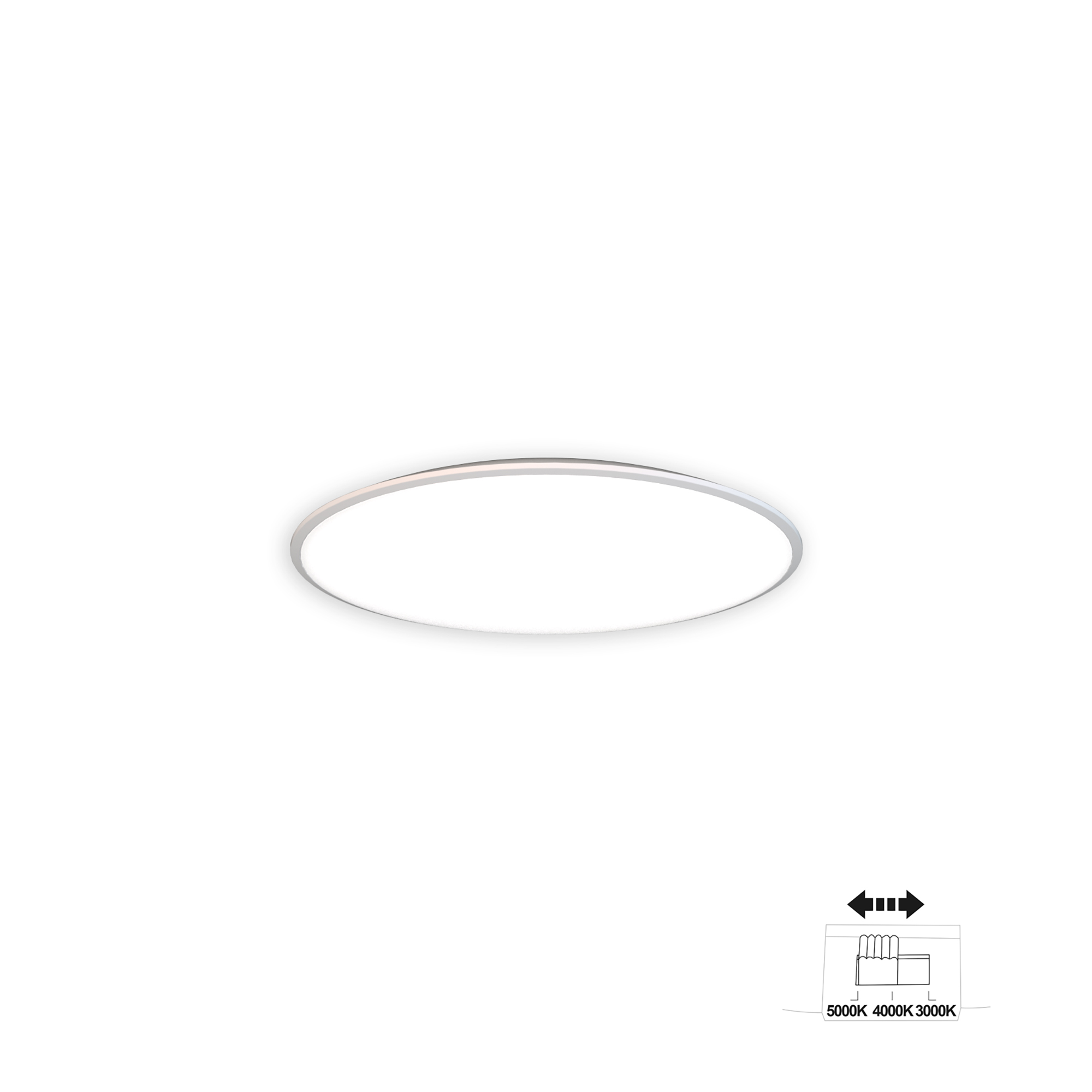 M8690  Slim CCT Ceiling 25cm Round, 16W LED, On Board CCT Switch 3000/4000/5000K, White